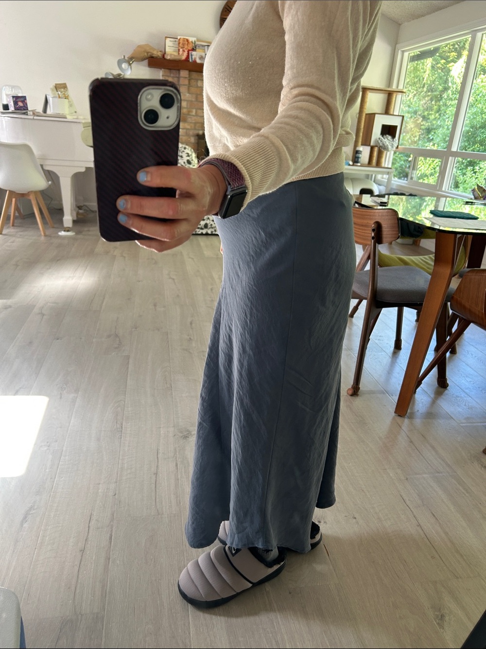 Zara Slate Blue Maxi Skirt